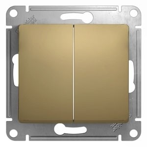 2-клавишный Переключатель, сх.6/2, 10АХ, механизм Schneider Electric Glossa Титан GSL000465