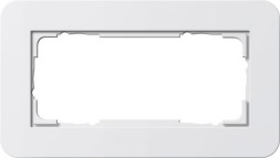 Рамка Gira E3 Белый / Белый с белой подложкой без перегородки 2 поста 1002410