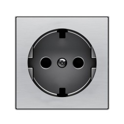Накладка ABB Sky Нержавеющая сталь для розеток 2Р+Е с плоской поверхностью 2CLA858890A1401 8588.9 AI