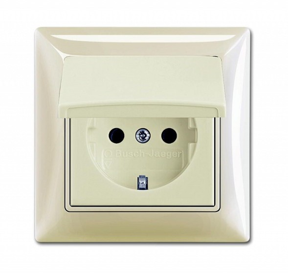 Розетка ABB Basic 55 слоновая кость SCHUKO 16А 250В IP44 в сборе 2CKA002018A1504 20 EUCKD-92-50