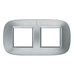 Рамка Bticino Axolute Овал Зеркальный алюминий 2+2 модуля HB4802/2XC
