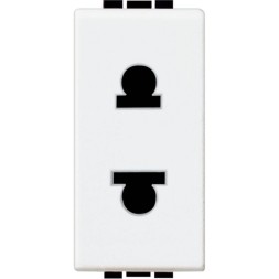 Розетка Bticino LivingLight Air Белый 2П 16A, 127V Евро-американский стандарт, 1 модуль N4125S