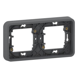Рамка Schneider Electric горизонтальная 2 поста скрытой установки Mureva Styl IP55 Антрацит MUR34101
