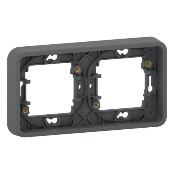 Рамка Schneider Electric горизонтальная 2 поста скрытой установки Mureva Styl IP55 Антрацит MUR34101