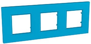 Рамка Schneider Electric Unica Quadro Голубика 3 поста MGU4.706.26