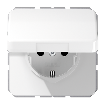 Розетка Jung CD серия белая Штепсельная SCHUKO 16A 250V~ с защитой от детей, влагозащищенная CD1520BFKIKLWW