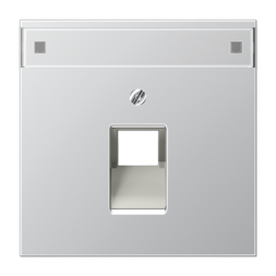 Накладка Jung LS серия алюминий 1-ой наклонной ТЛФ/комп розетки с полем для надписи AL2969-1NAUA