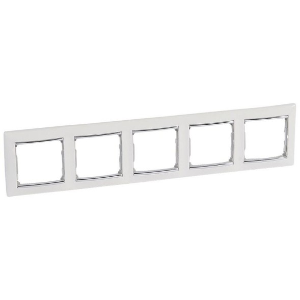 Рамка Legrand Valena Белый / Серебряный ш3х 5 постов 770495