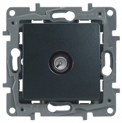 Розетка TV Legrand Etika антрацит проходная - 14 дБ - 5-862 мГц 672663