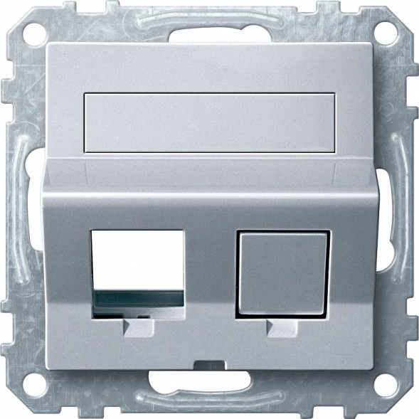 Наклонная плата Merten M-серия алюминий для keystone RJ45 MTN4568-0460