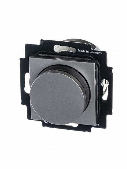 Светорегулятор ABB Levit сталь / дымчатый чёрный поворотно-нажимной 60-600 Вт R 2CHH942247A6069 3294H-A02247 69W