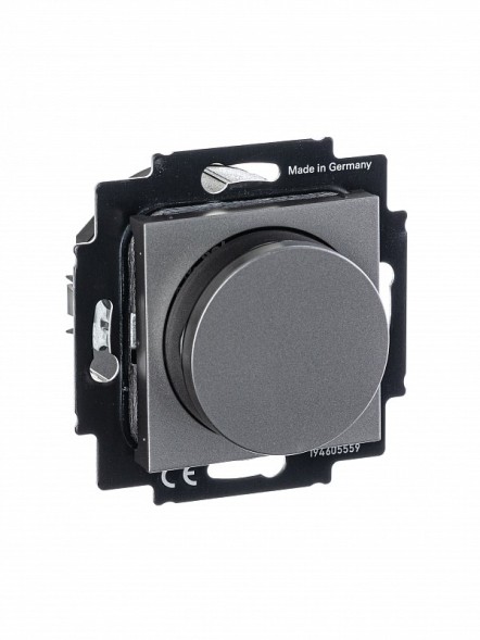 Светорегулятор ABB Levit сталь / дымчатый чёрный поворотно-нажимной 60-600 Вт R 2CHH942247A6069 3294H-A02247 69W
